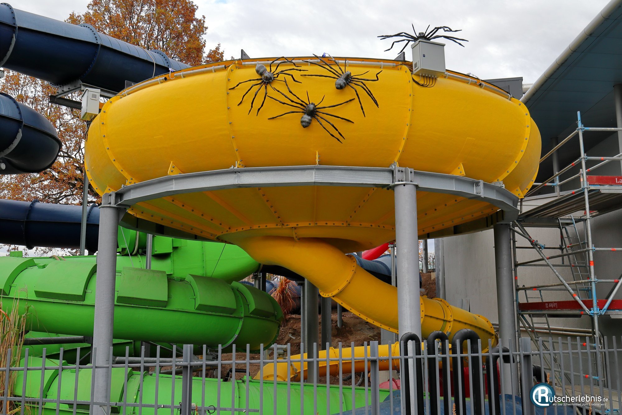 Europabad Karlsruhe  Spinnenphobie in der Trichterrutsche Tarantula  